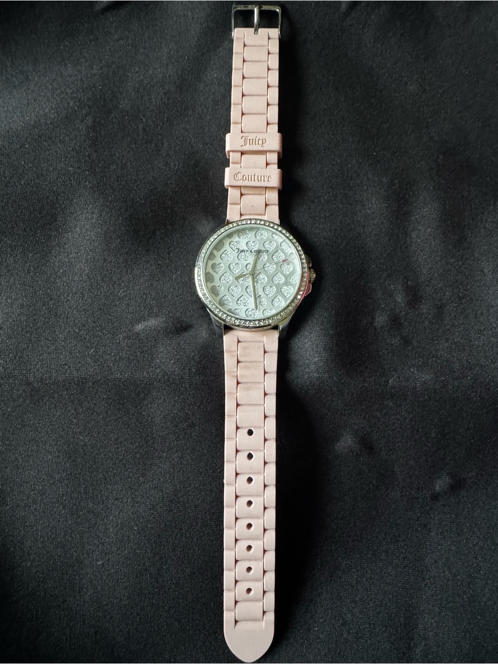 Juicy Couture Light Pink Silicone Strap Logo Back Watch